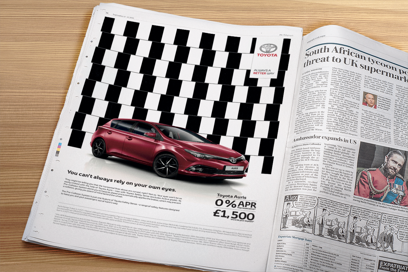 Toyota-Auris-illusion-newspaper