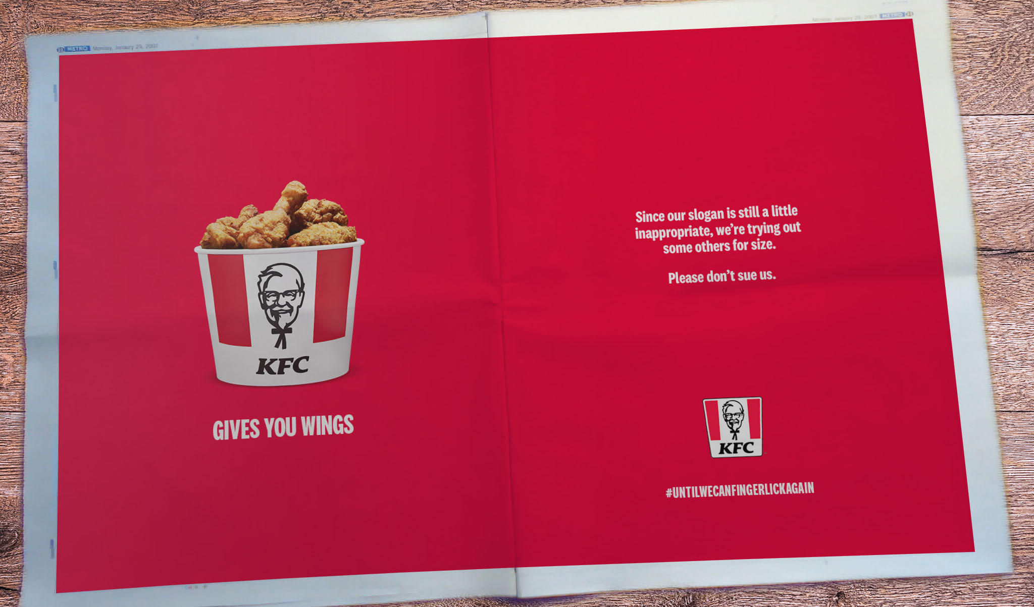 Ant-Barwick-KFC-Until-we-can-finger-lick-again-borrow-slogan-DPS-newspaper-insitu